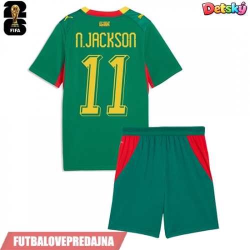 Lacne Dětský Futbalové dres Senegal Nicolas Jackson #11 MS 2026 Krátky Rukáv - Preč (+ trenírky)